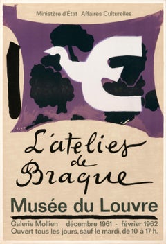 "L'atelier de Braque, Musee du Louvre" Original Vintage Cubist Exhibition Poster