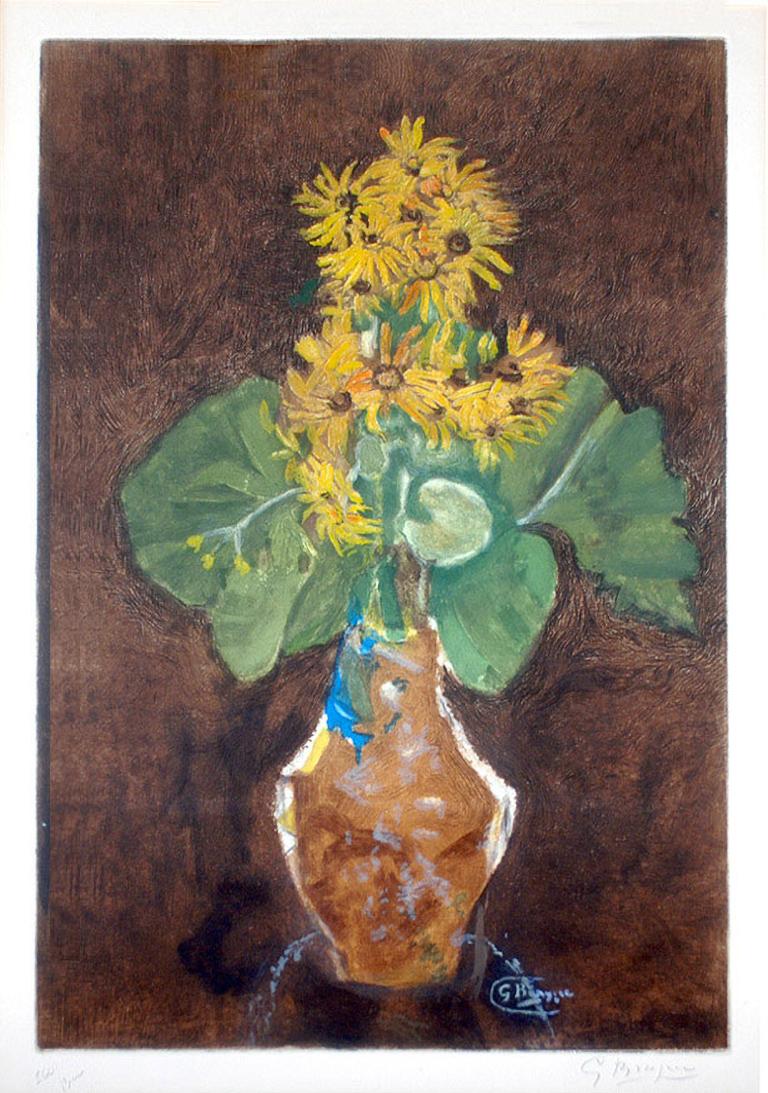 Still-Life Print Georges Braque - Les Marguerites (Daisies), vers 1950