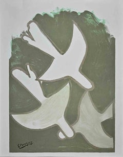 Les Oiseaux Blancs - Lithograph by after Georges Braque - 1958