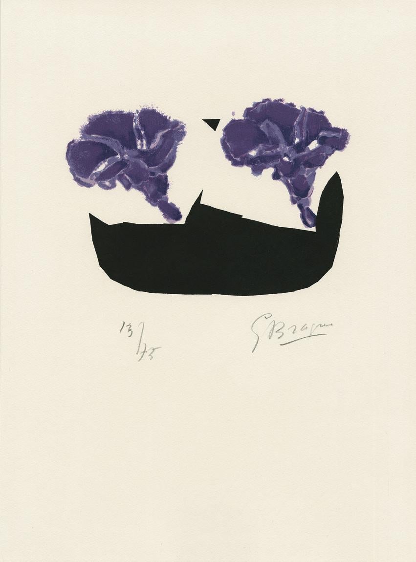 Figurative Print di Georges Braque - Les volubilis - Moderno, Litografia, Astratto, Fiore, Pianta, Nature