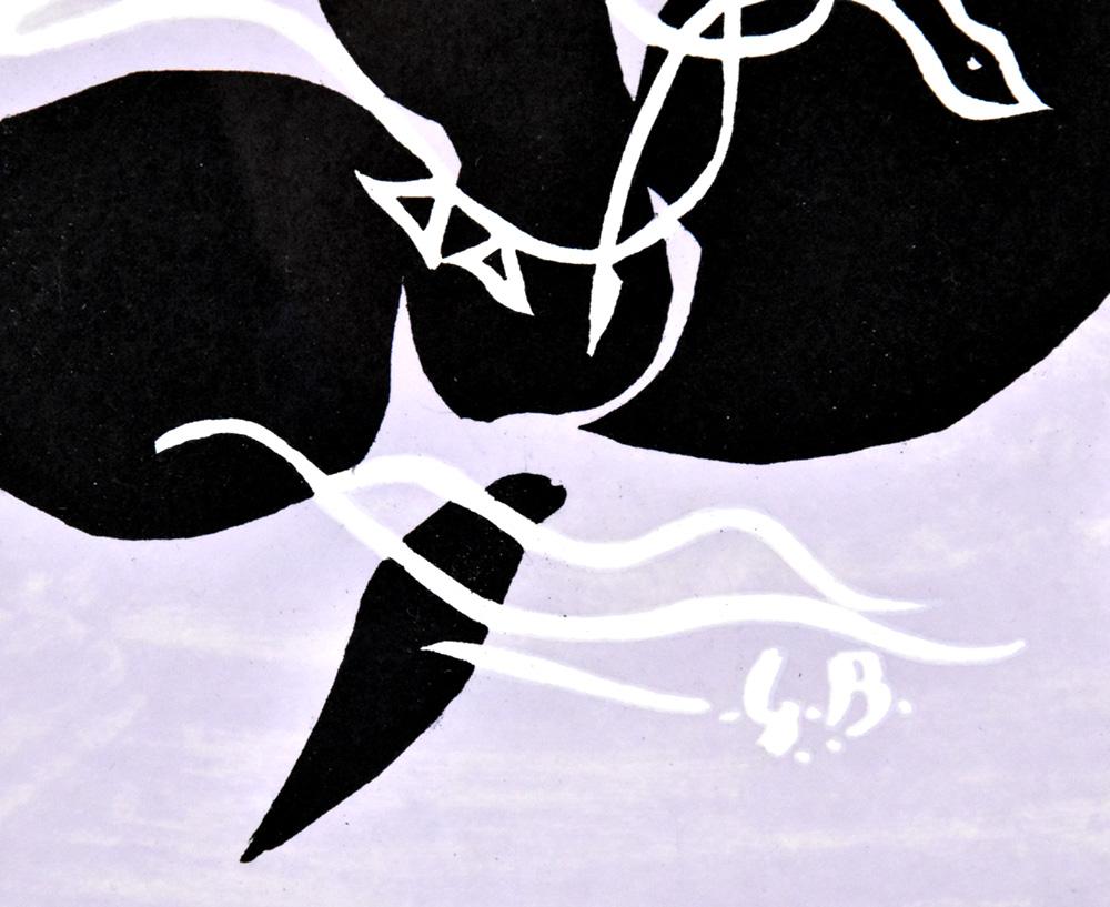 L’essor (The Flight) II, 1962 - Purple Figurative Print by Georges Braque