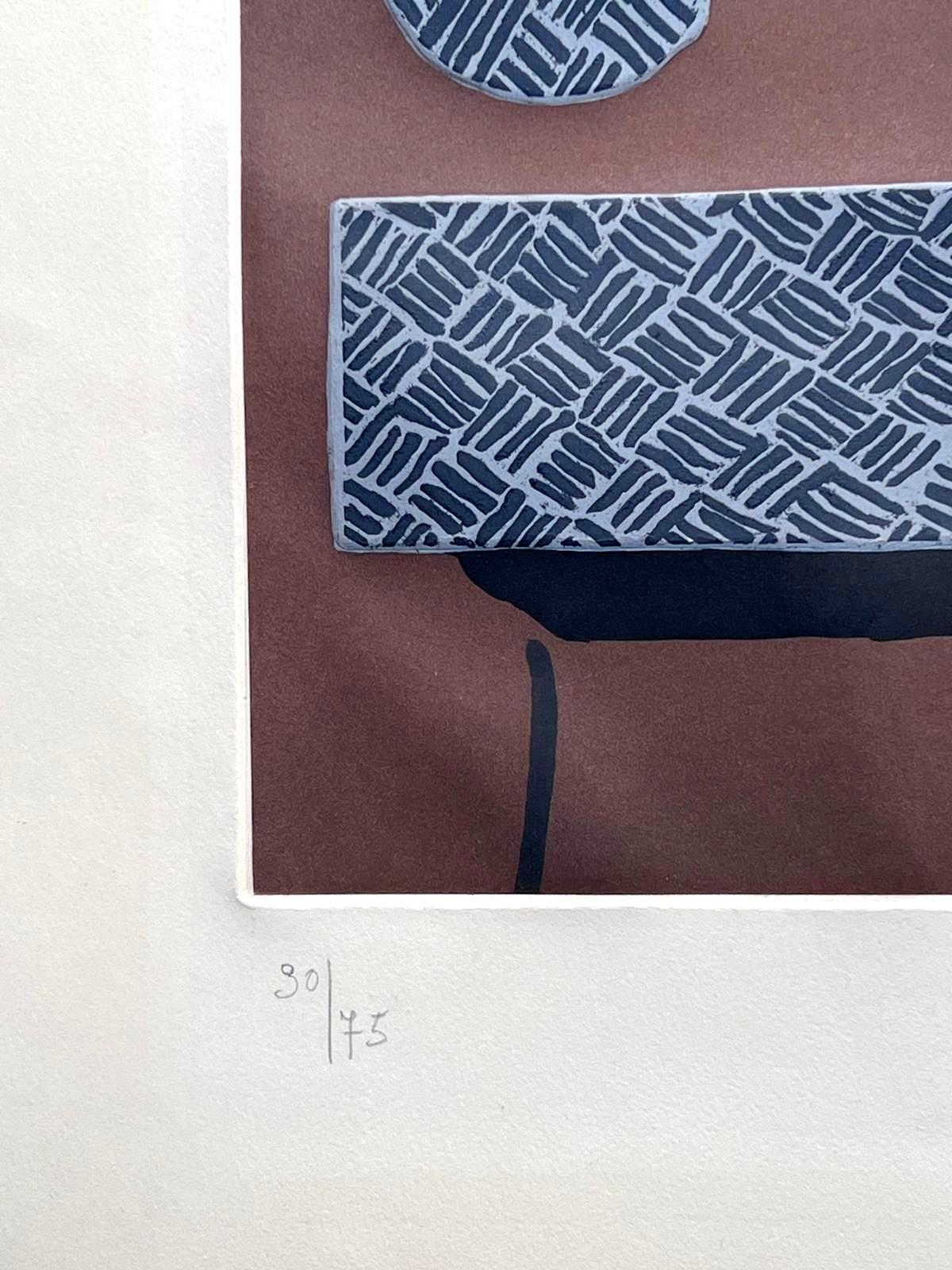 L'oiseau de passage - Gray Abstract Print by Georges Braque