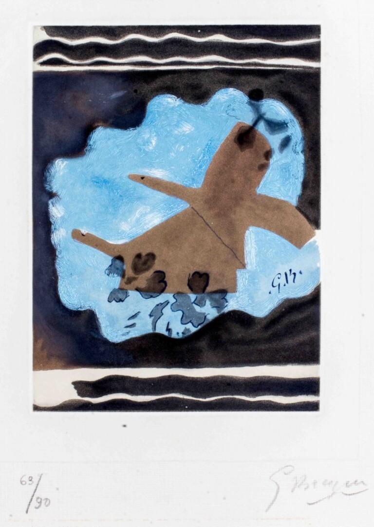 " Migration " is an etching realized by  Georges Braque  in 1962. The print is hand signed and numbered. This is an edition of 90 prints.

Bibliography: D. Vallier,  Braque : l'oeuvre gravé: catalogue raisonné , Flammarion, Paris 1982, p.241,