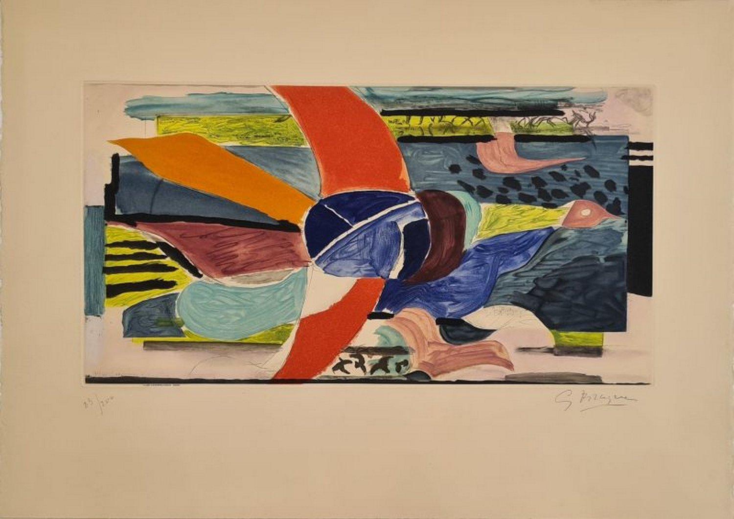 Georges Braque Abstract Print - Multicolored bird 