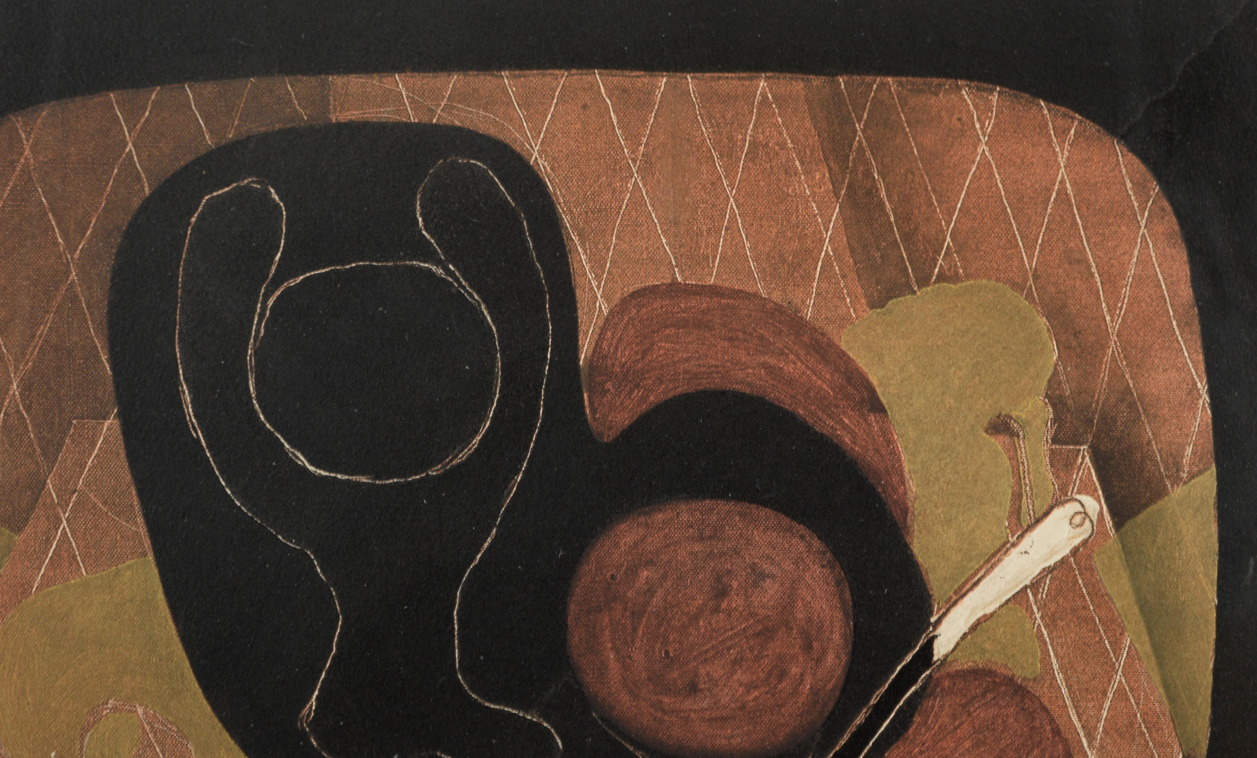georges braque fruit on a tablecloth with a fruitdish