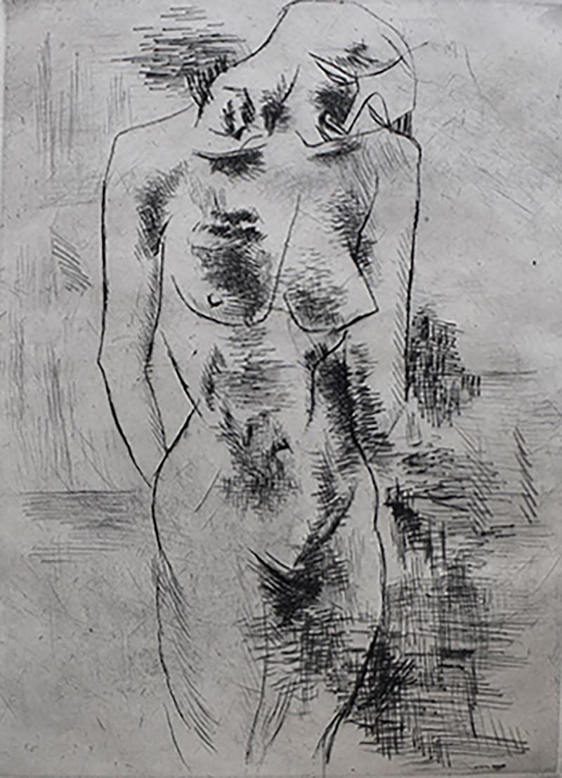 Nude Print di Georges Braque - Studio di nudo (Nudo)  Etude de nu (Nu) - Cubismo Nudo