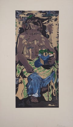 Nude with Basket of Fruits - Original lithograph (Mourlot)