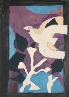 Oiseau et Lotus - Lithograph by Georges Braque - 1963