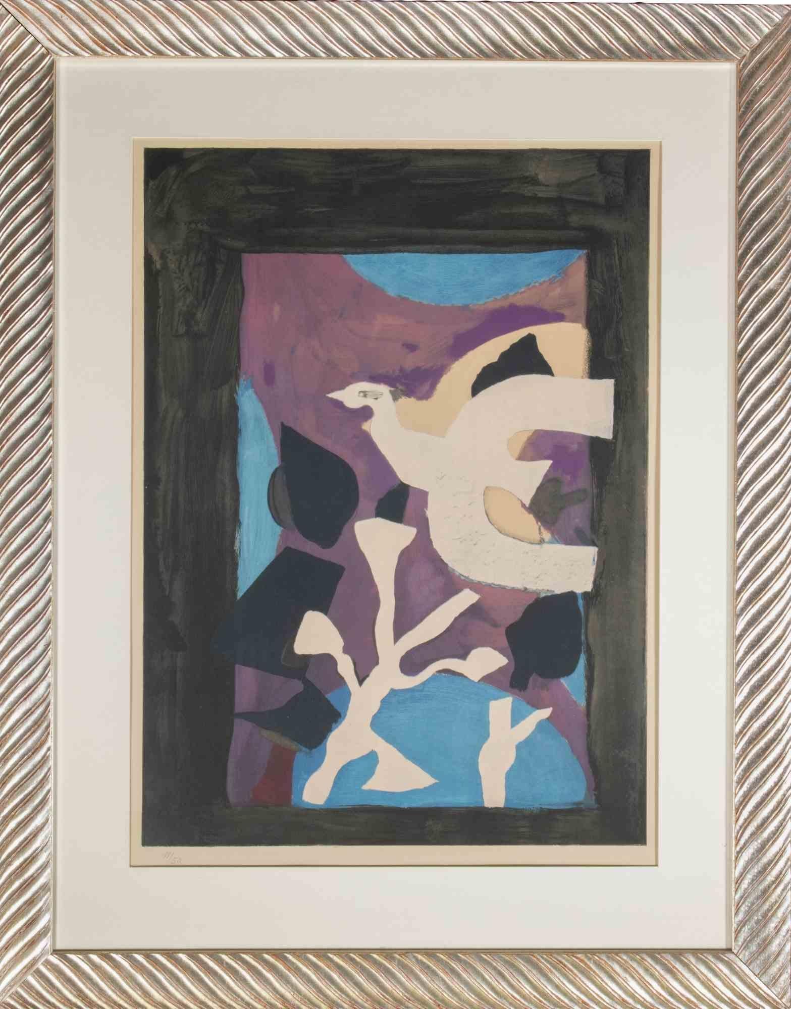 Oiseau et Lotus is a color lithograph on paper, realized by the French Cubist artist, Georges Braque (1882-1963).

Printed by ARTE in 1963 by order of Galerie Maeght in Paris in a circulation of 50 copies.

Edition 19/50.

Usigned, as