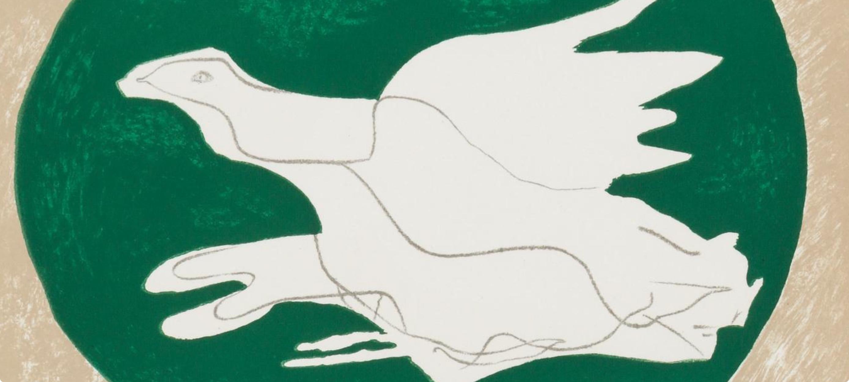 Oiseau sur fond de X (Vallier 122), Société internationale d'art XXe siècle - Print by Georges Braque