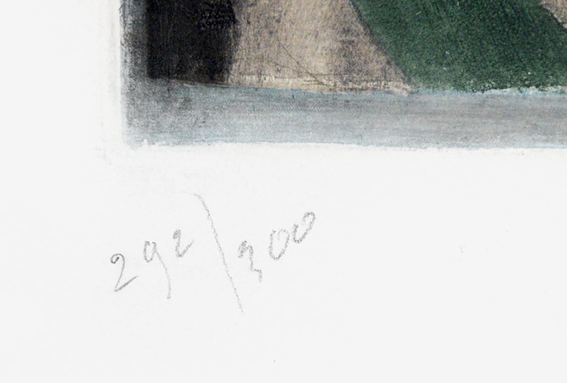Dieses Werk, das das Talent und die Kunstfertigkeit von Braques grafischen Arbeiten zum Ausdruck bringt, veranschaulicht die bemerkenswerte Fähigkeit des Künstlers, fantasievolle abstrakte Stillleben zu schaffen. In diesem Sinne hat Braque bekannte