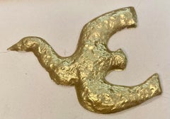 Seltene blattprägungsgeprägte Radierung aus 18 Karat Gold nach Georges Braque L''Oiseau d''Or