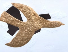 Rare 18 Karat Gold Leaf Embossed Etching After Georges Braque L'Oiseau d'Or