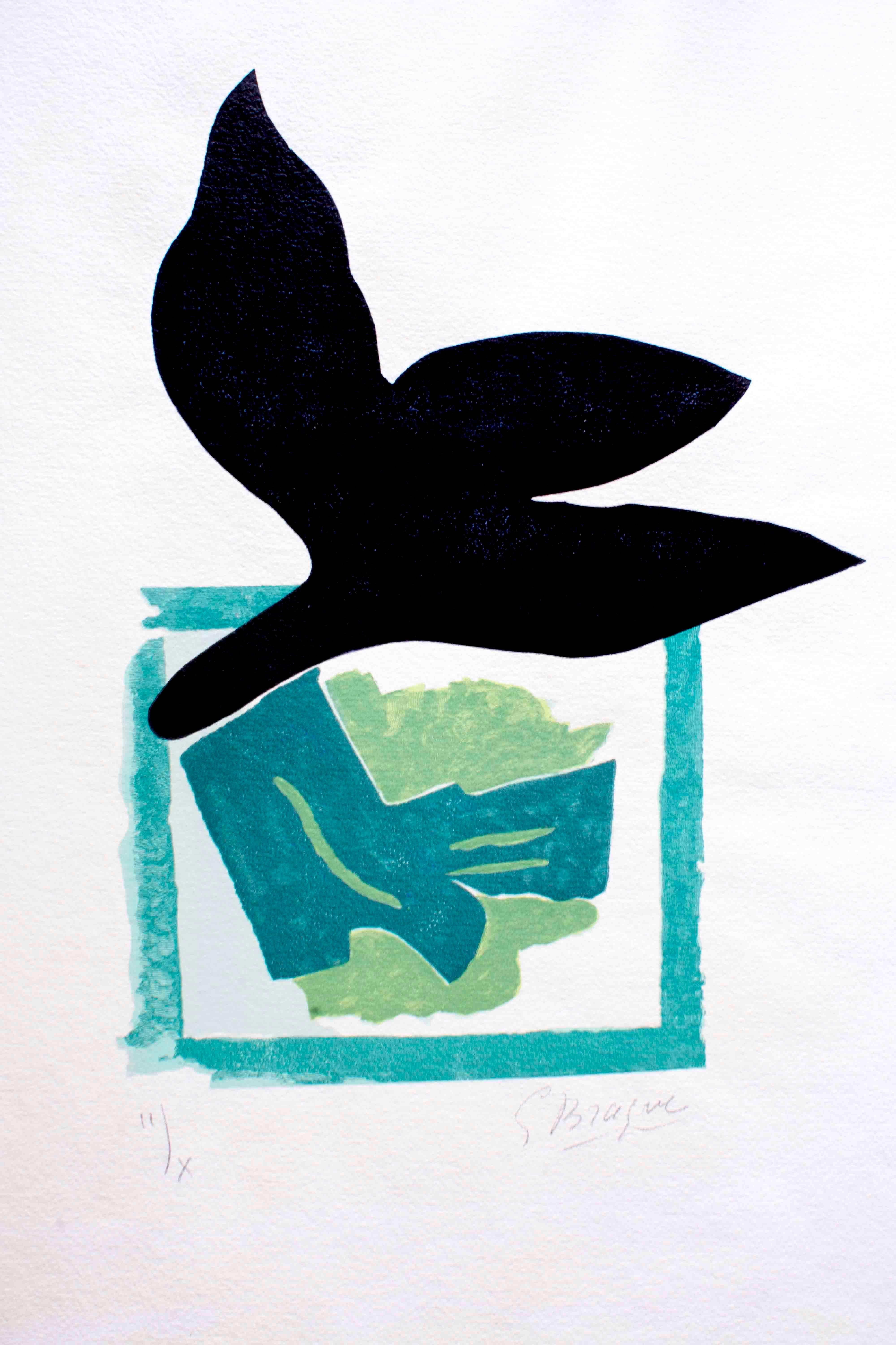 Braque Si Je Mourais làbas one plate Original Woodcut by