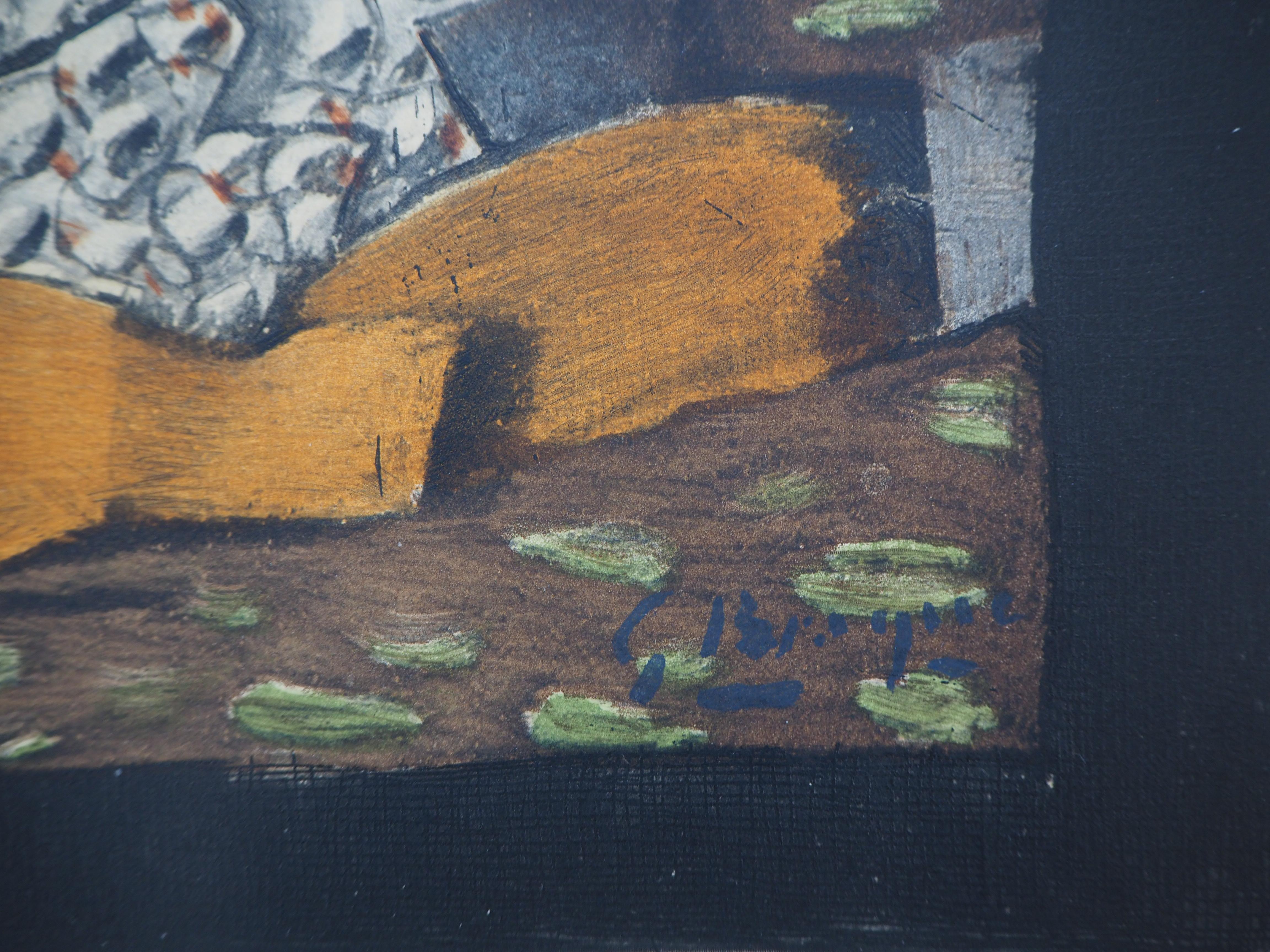 Stillleben mit Glas und Pfeifen – Original-Radierung (Katalog Orozco # EAS 781) – Print von Georges Braque