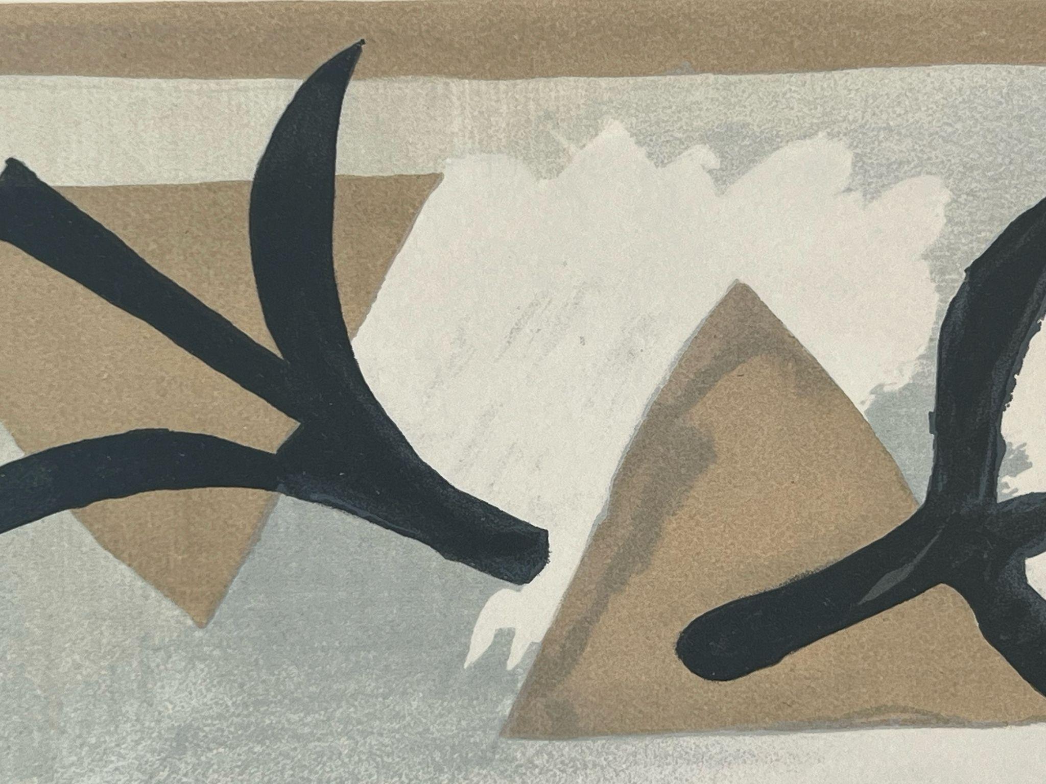 The Martinets - Gray Abstract Print by Georges Braque