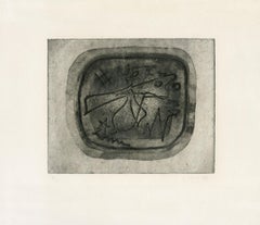 Théogonie II - Abstracto, Aguafuerte, Griego, Mitología, Antiguo, Negro, Gris