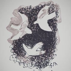 Three Birds Flying - Original Lithograph (Mourlot #82)