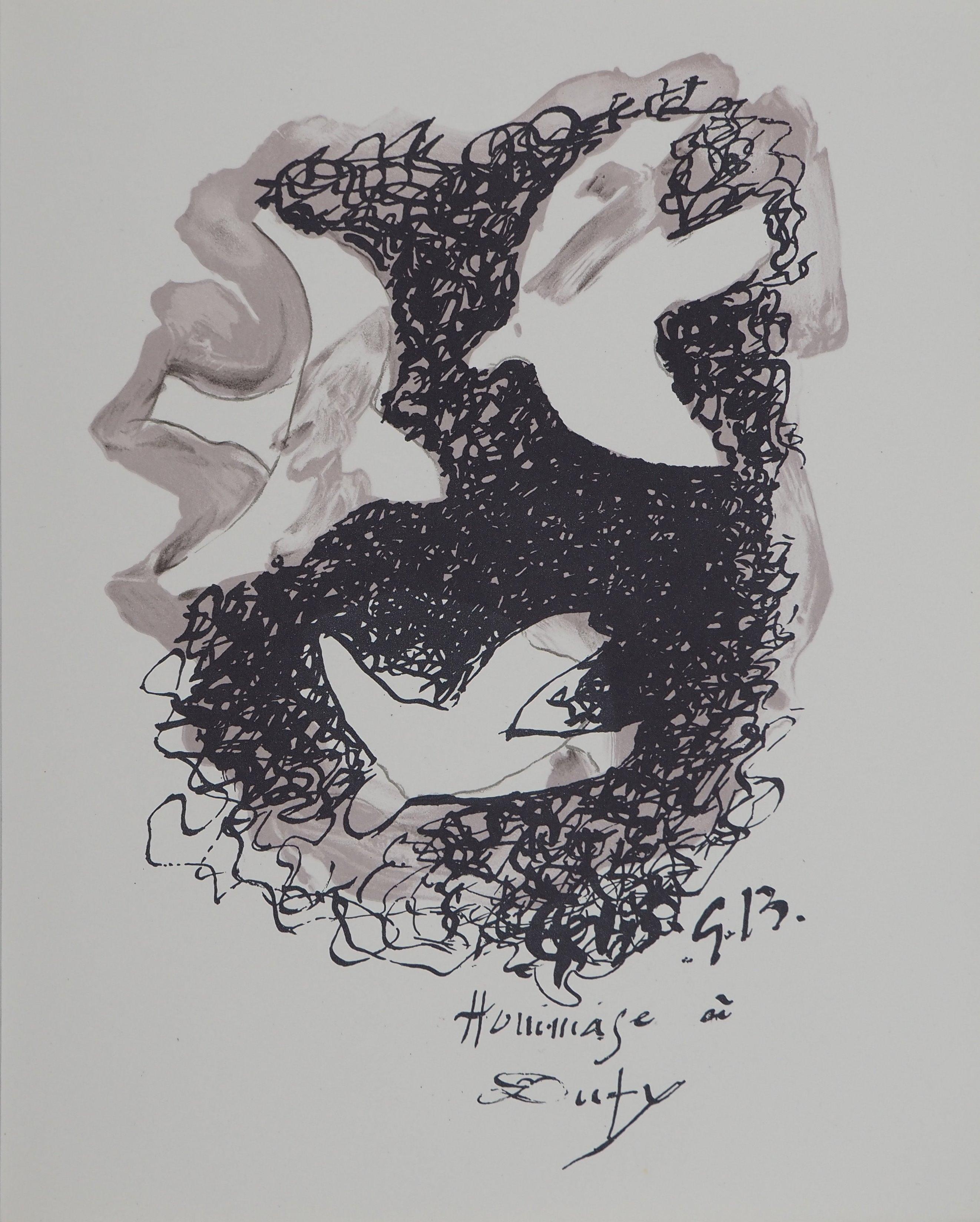 Tres pájaros volando - Litografía original (Mourlot nº 82)
