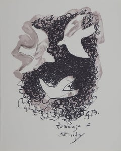 Tres pájaros volando - Litografía original (Mourlot nº 82)