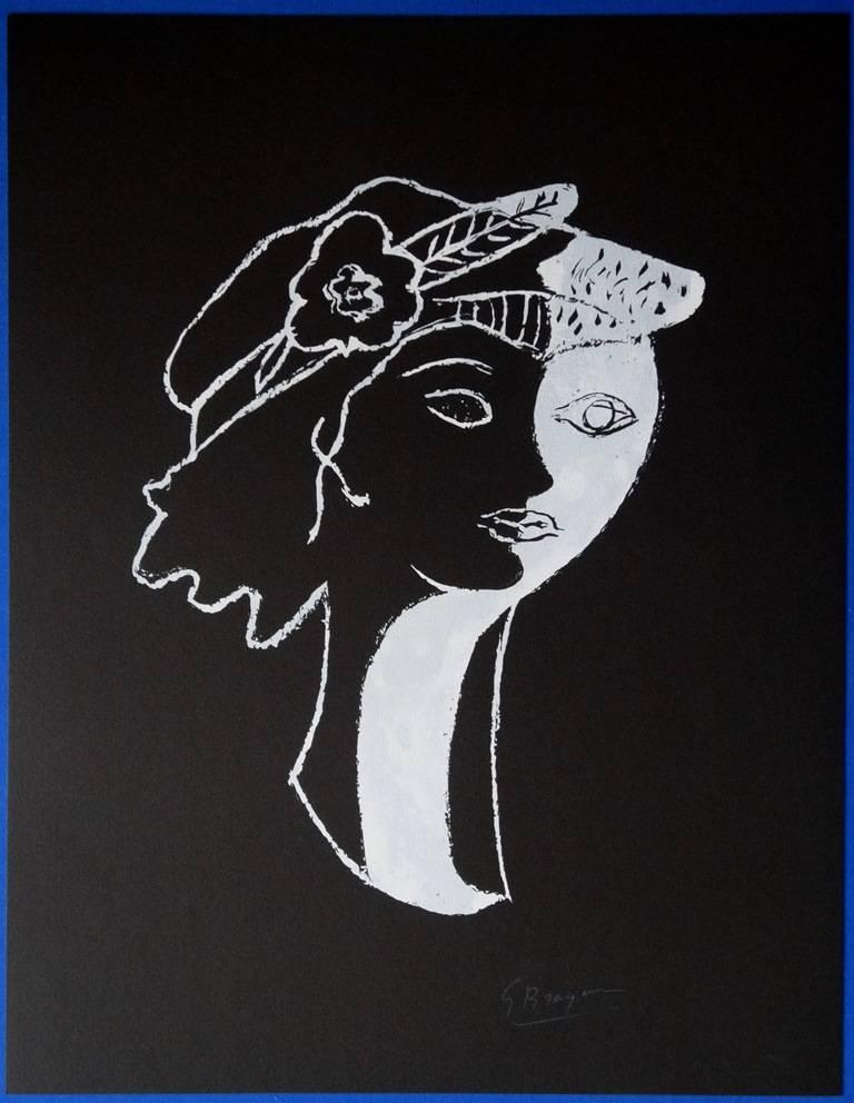 Georges Braque Portrait Print - Two faces : The Lovers - Original lithograph - 399 copies
