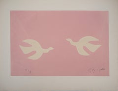 Two Flying Birds - Original lithograph, Handsigned, Ltd 10 copies (Mourlot #86)