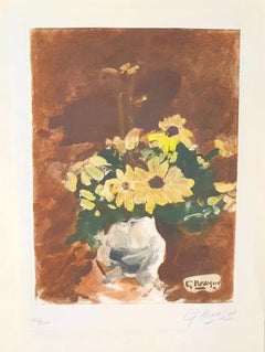 Vintage Vase de fleurs jaunes 