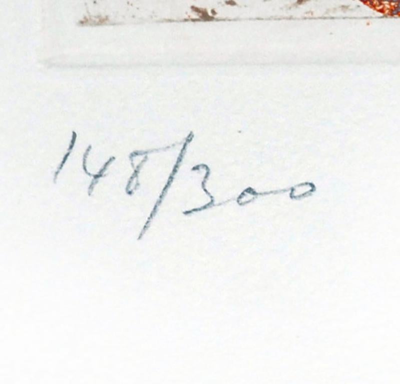 In scharfem Kontrast zu seinem strengen kubistischen Stil bietet dieses Werk einen Blick auf Braques (Argenteuil-sur-Seine, 1882 - Paris, 1963) reifere, skurrile Ästhetik. Im Gegensatz zu seinem klassischen kubistischen Stil ist die Bildsprache in