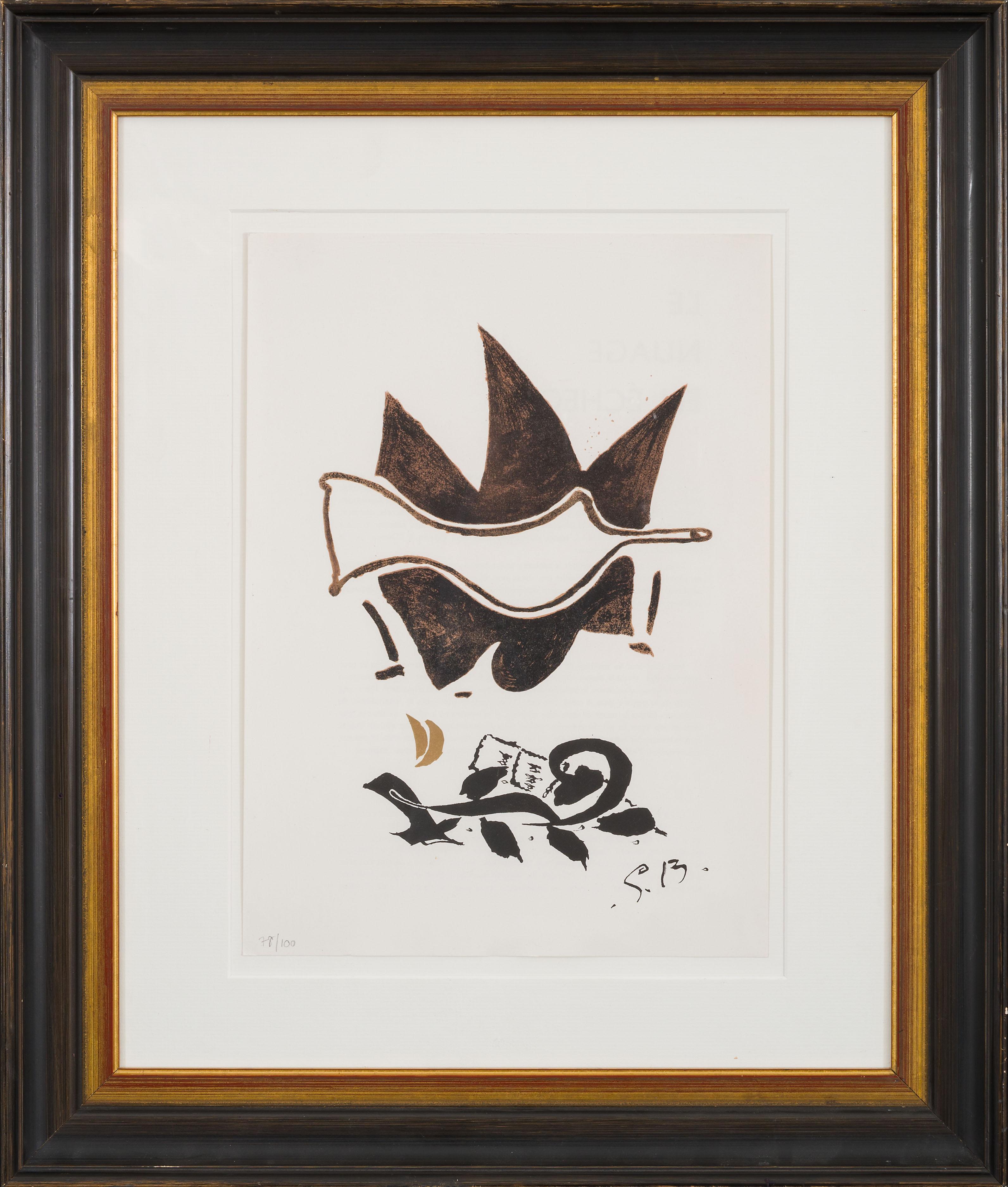 Colombe blanche - lithographie moderne originale du moderniste classique Georges Braque 1