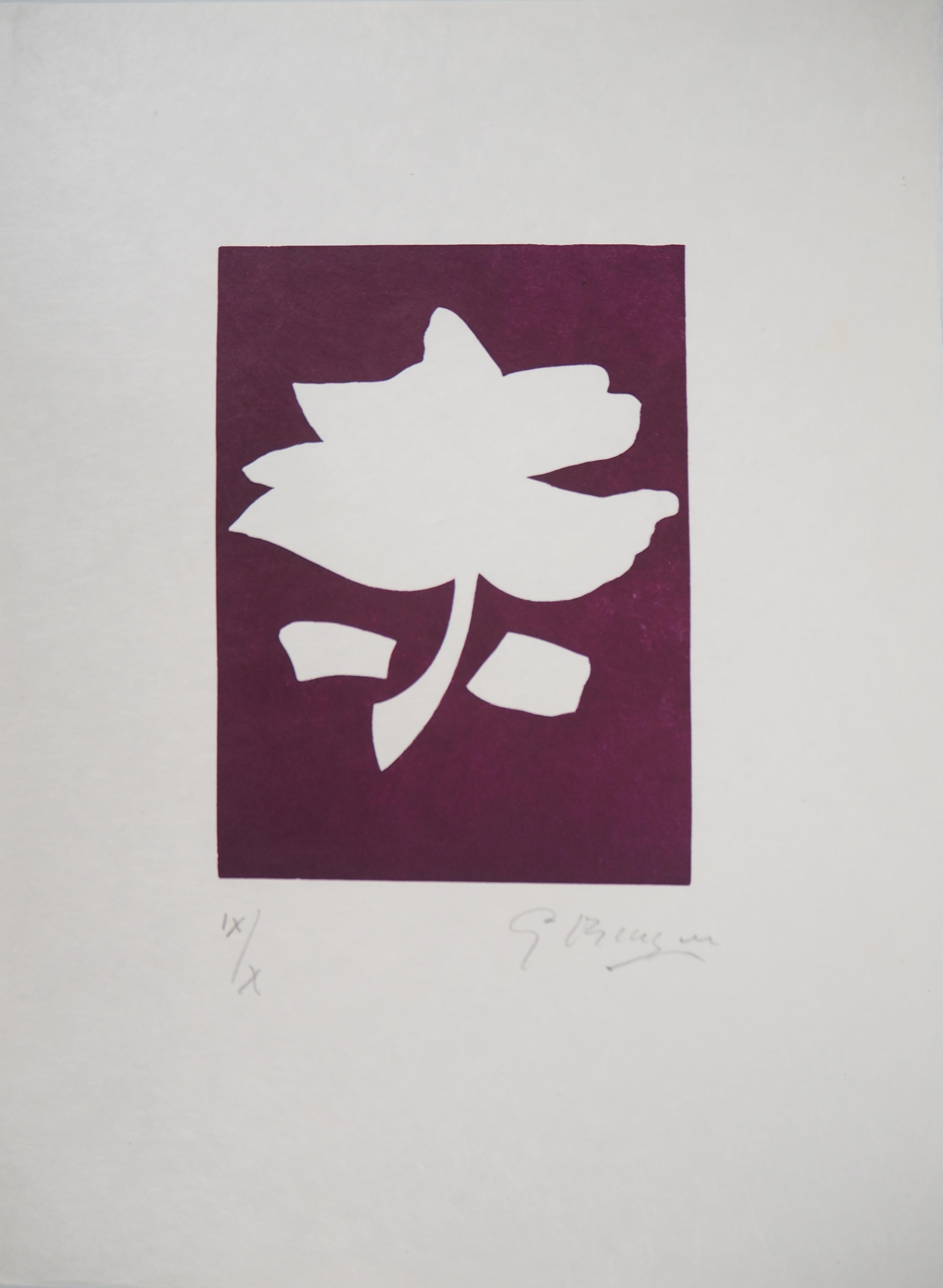 Georges Braque Figurative Print - White Flower - Original woodcut, Handsigned, Ltd / 10 copies (Orozco #454)