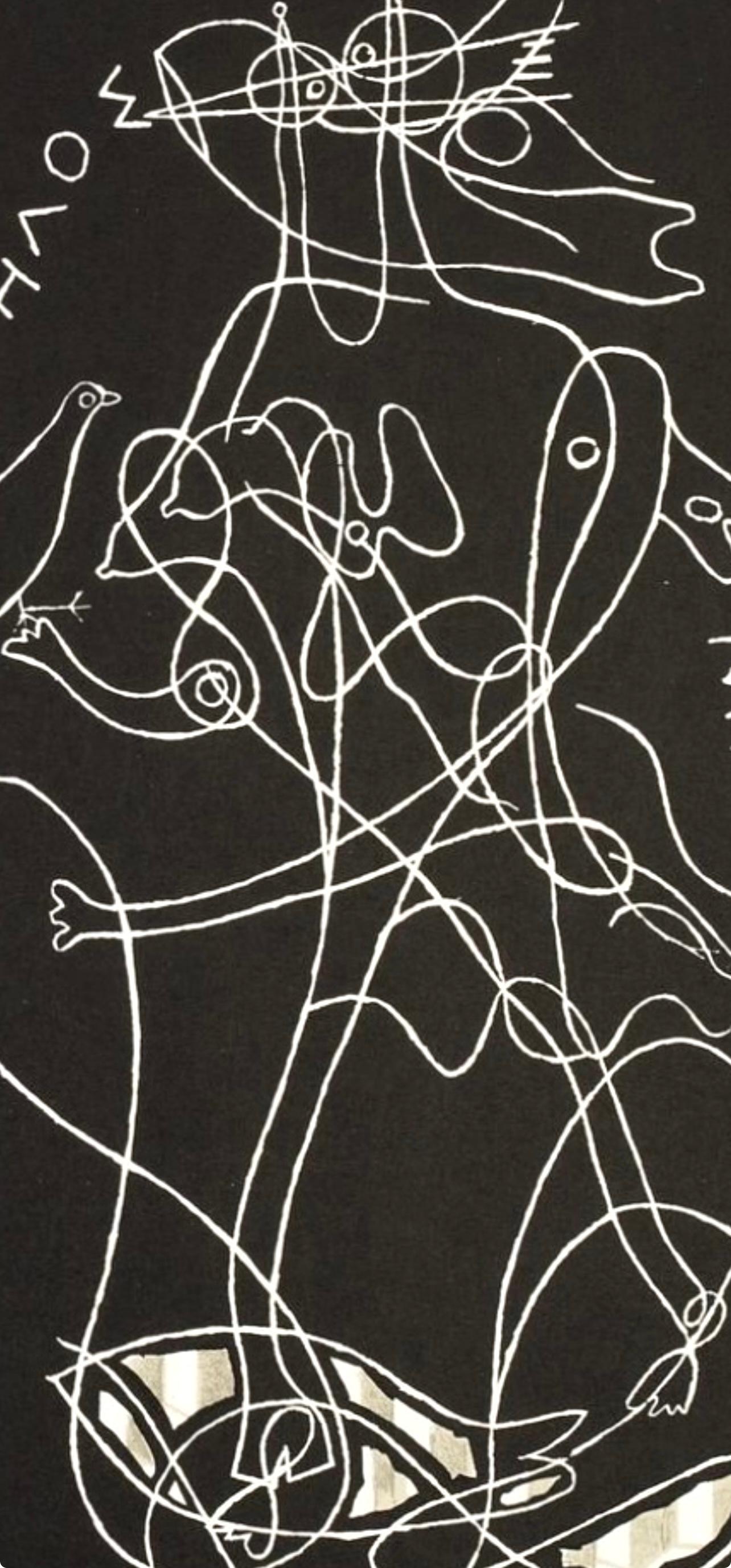 Zelos, Derrière le miroir - Noir Abstract Print par Georges Braque
