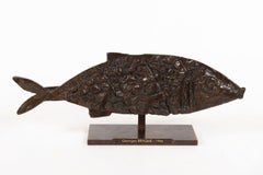 Poisson, Georges Braque, Fish, Sculpture, Bronze, 1940's, Postwar, Valsuani