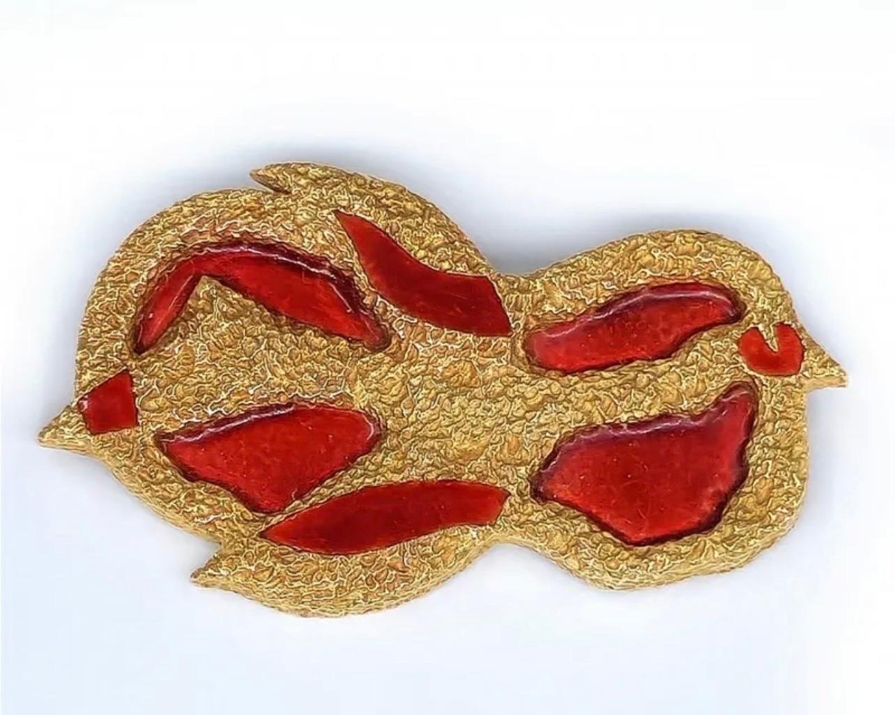 Rare 18 Karat Gold Enamel Georges Braque Sculpture Brooch For Sale 2