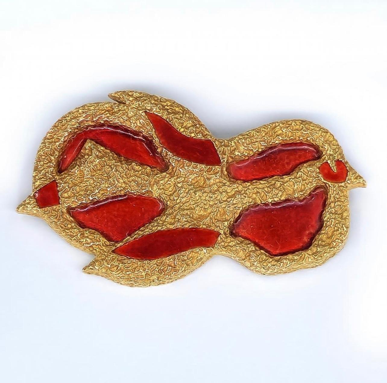 Rare 18 Karat Gold Enamel Georges Braque Sculpture Brooch For Sale 3