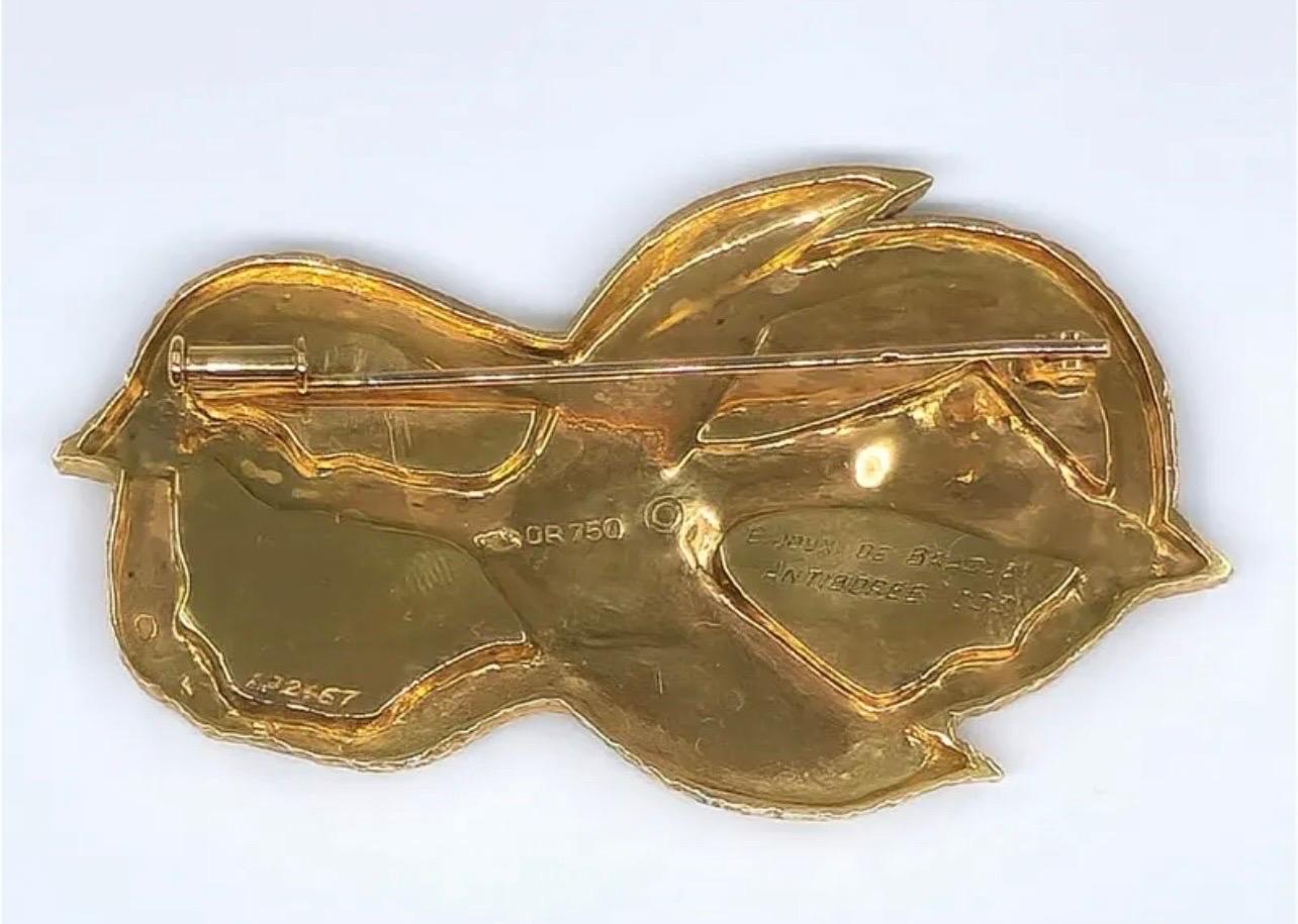 Rare 18 Karat Gold Enamel Georges Braque Sculpture Brooch For Sale 5