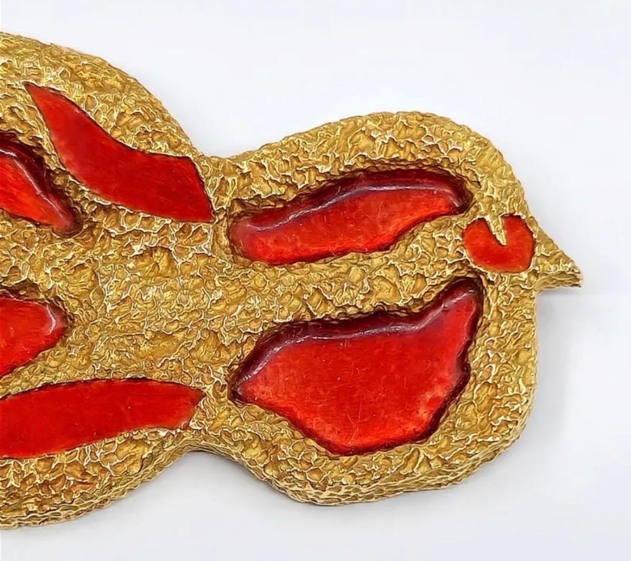 Rare 18 Karat Gold Enamel Georges Braque Sculpture Brooch For Sale 6