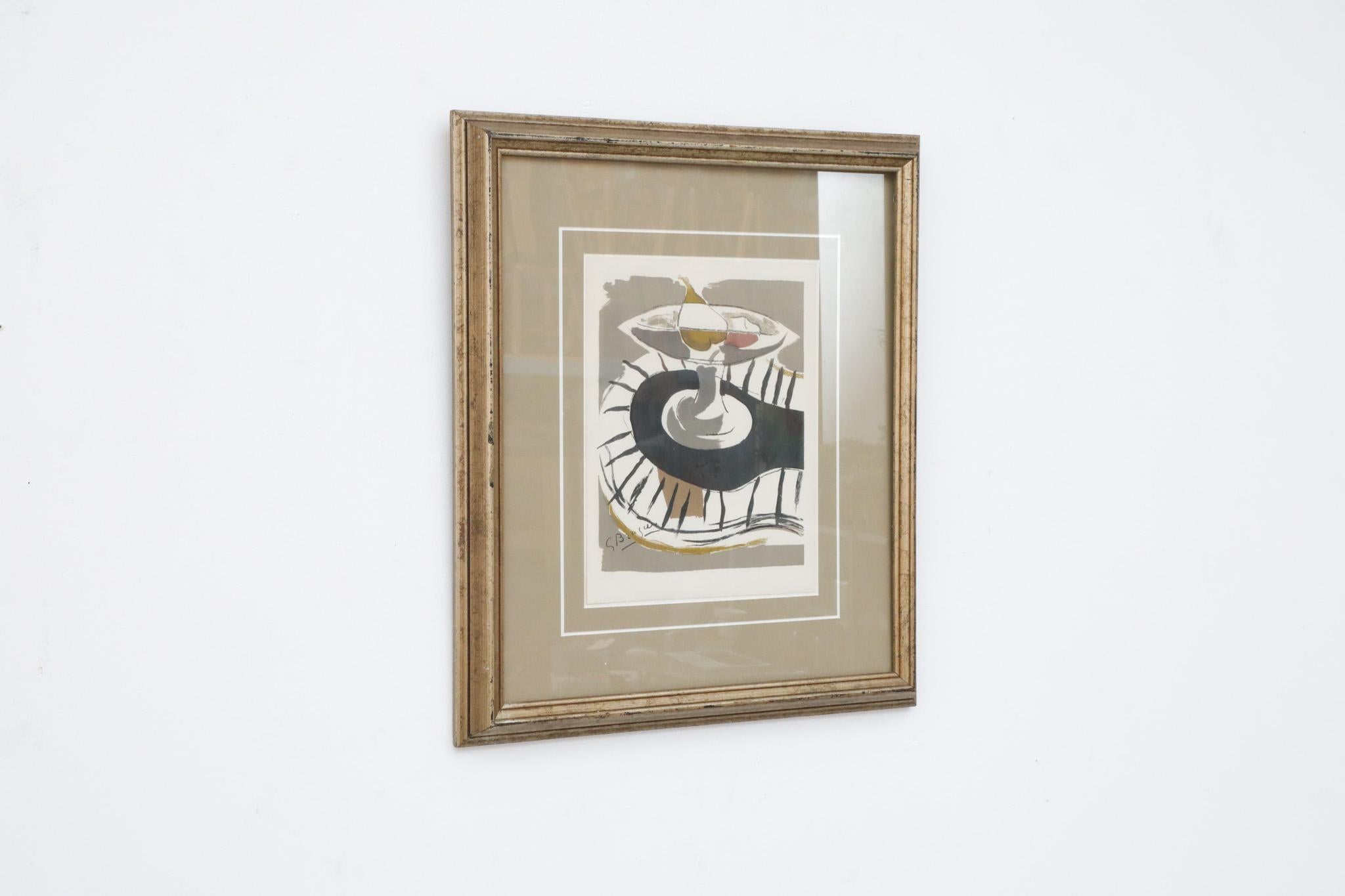 Mid-Century Modern Lithographie « Le Compote » de Georges Braque, encadrée en vente