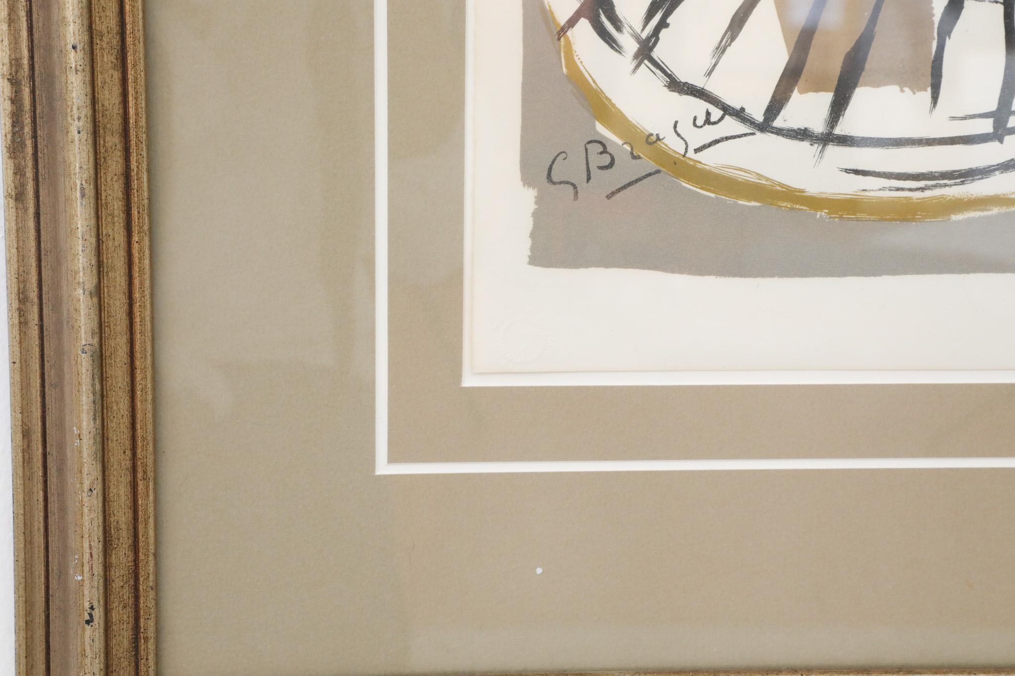Georges Braque „Le Compote“ Lithographie, gerahmt (Mitte des 20. Jahrhunderts) im Angebot