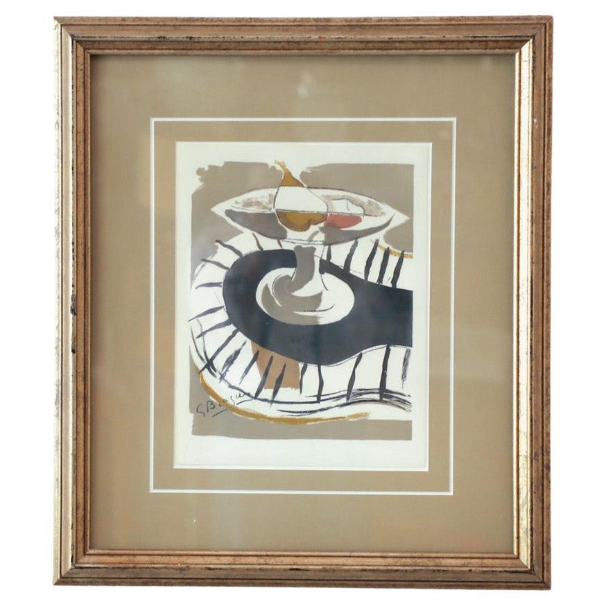 Georges Braque „Le Compote“ Lithographie, gerahmt im Angebot