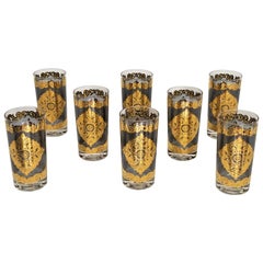 Georges Briard 22-Karat Gold Glaswaren Midcentury 1960s Signed Set von 8