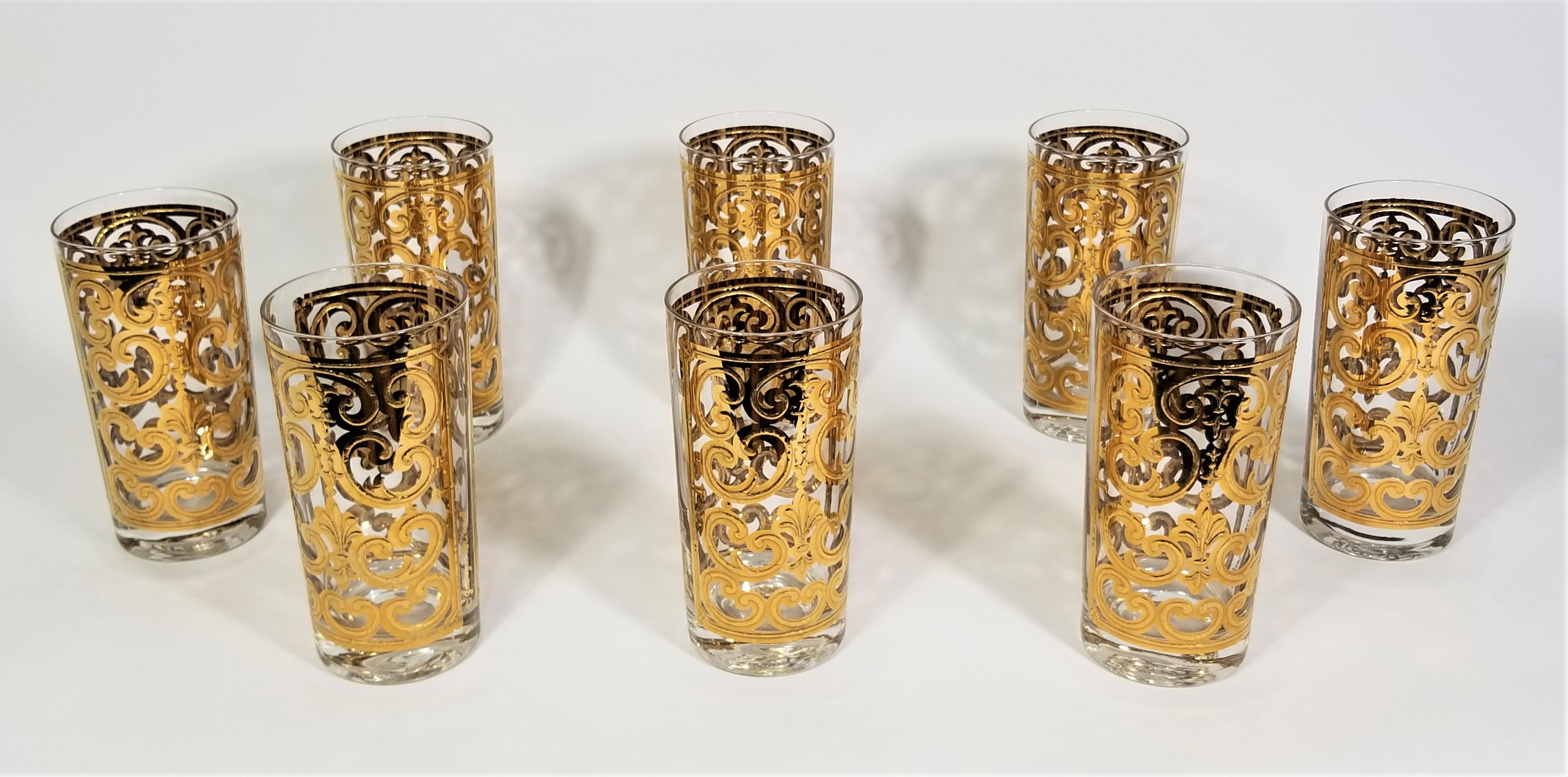 Georges Briard 22K Glassware Barware 1960s Mid Century For Sale 6