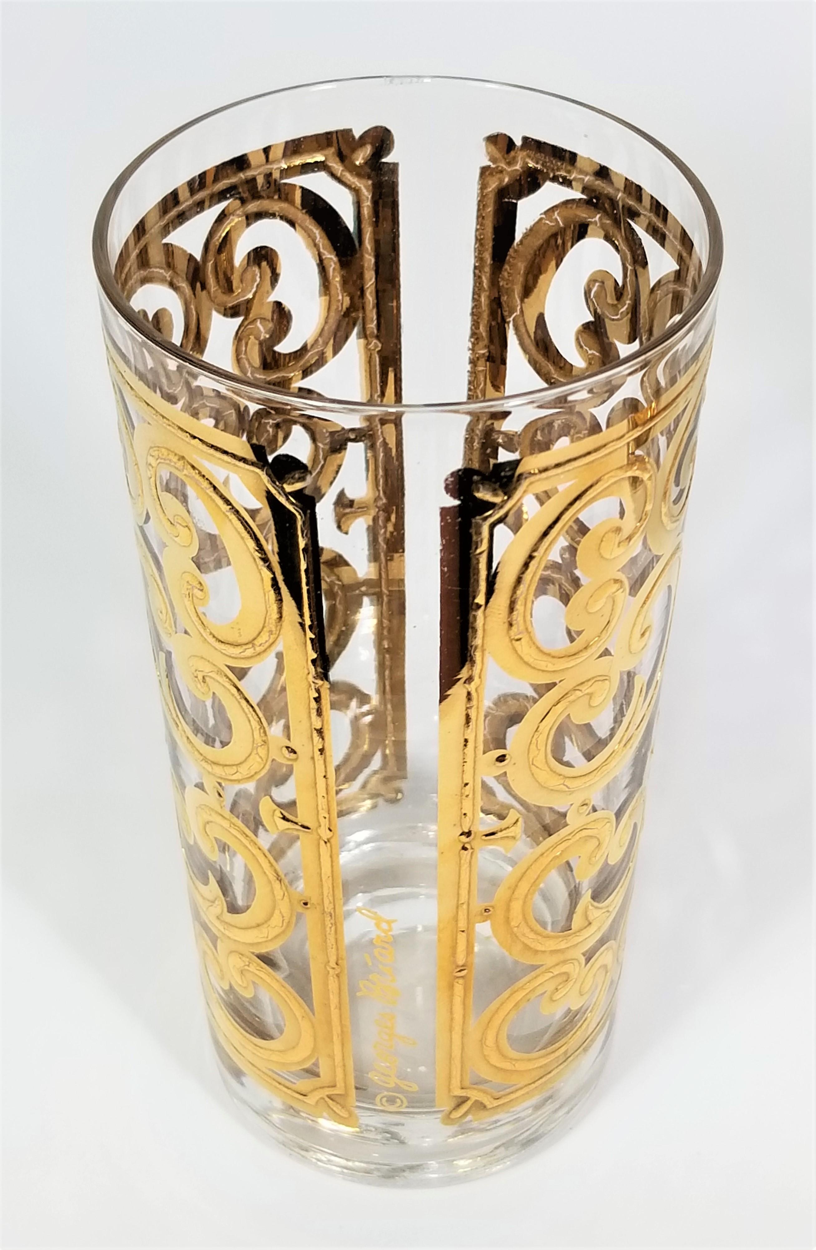 Georges Briard 22K Glassware Barware 1960s Mid Century For Sale 1
