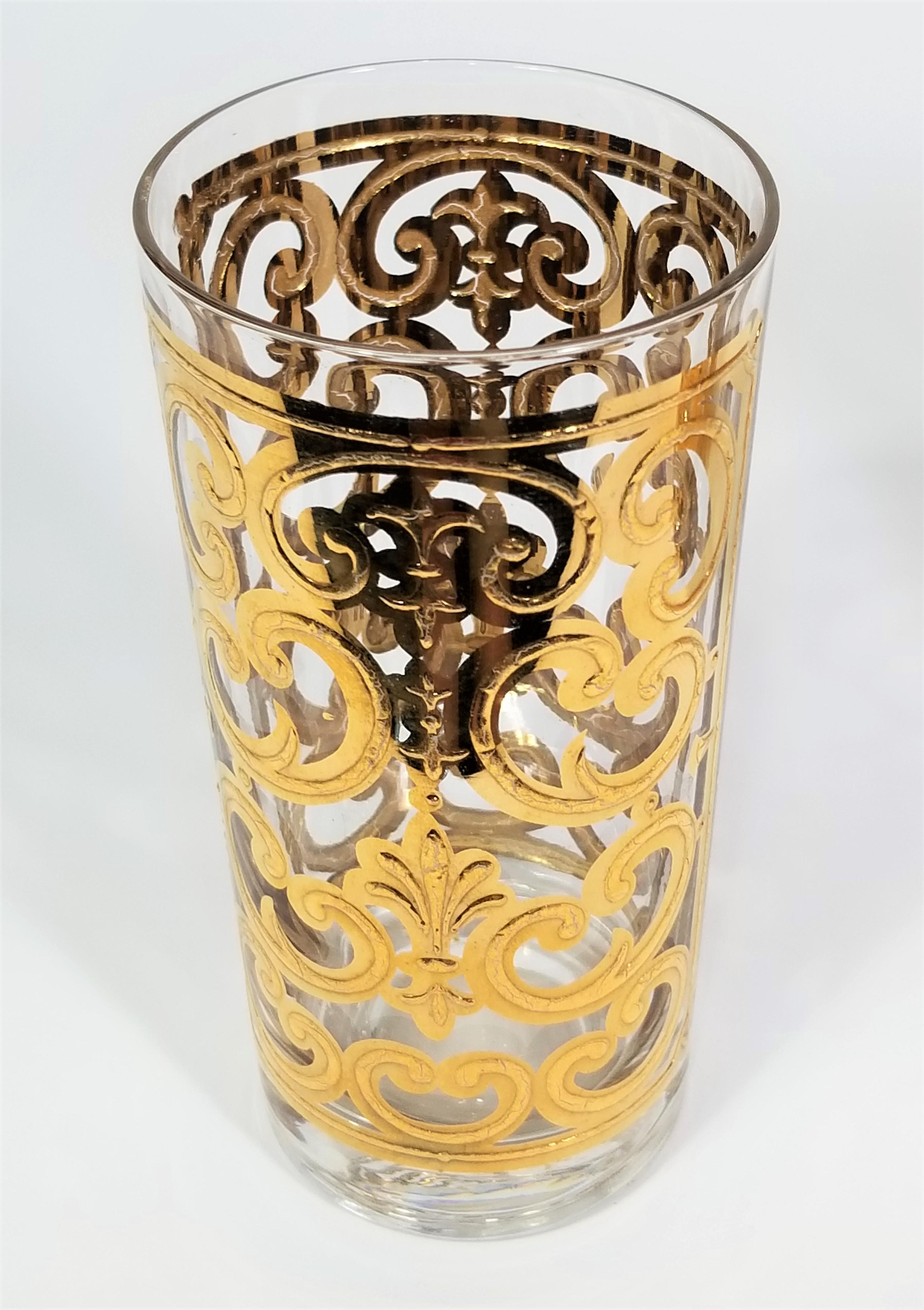 Georges Briard 22K Glassware Barware 1960s Mid Century For Sale 2