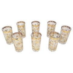 Retro Georges Briard 22K Gold 1960s Glassware Barware Set of 8