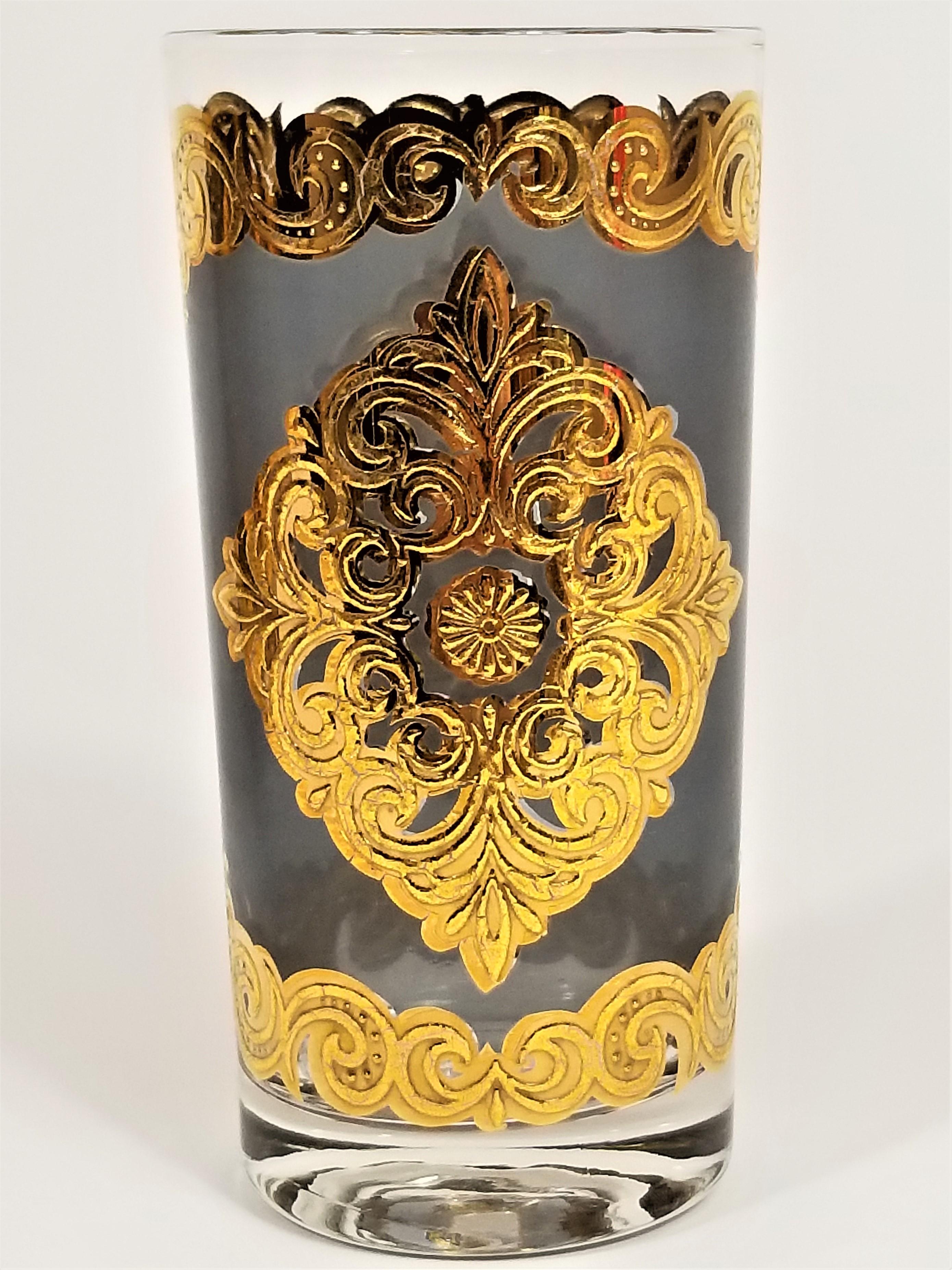 Georges Briard 22-Karat Gold Glaswaren Midcentury 1960s Signed Set von 8 7