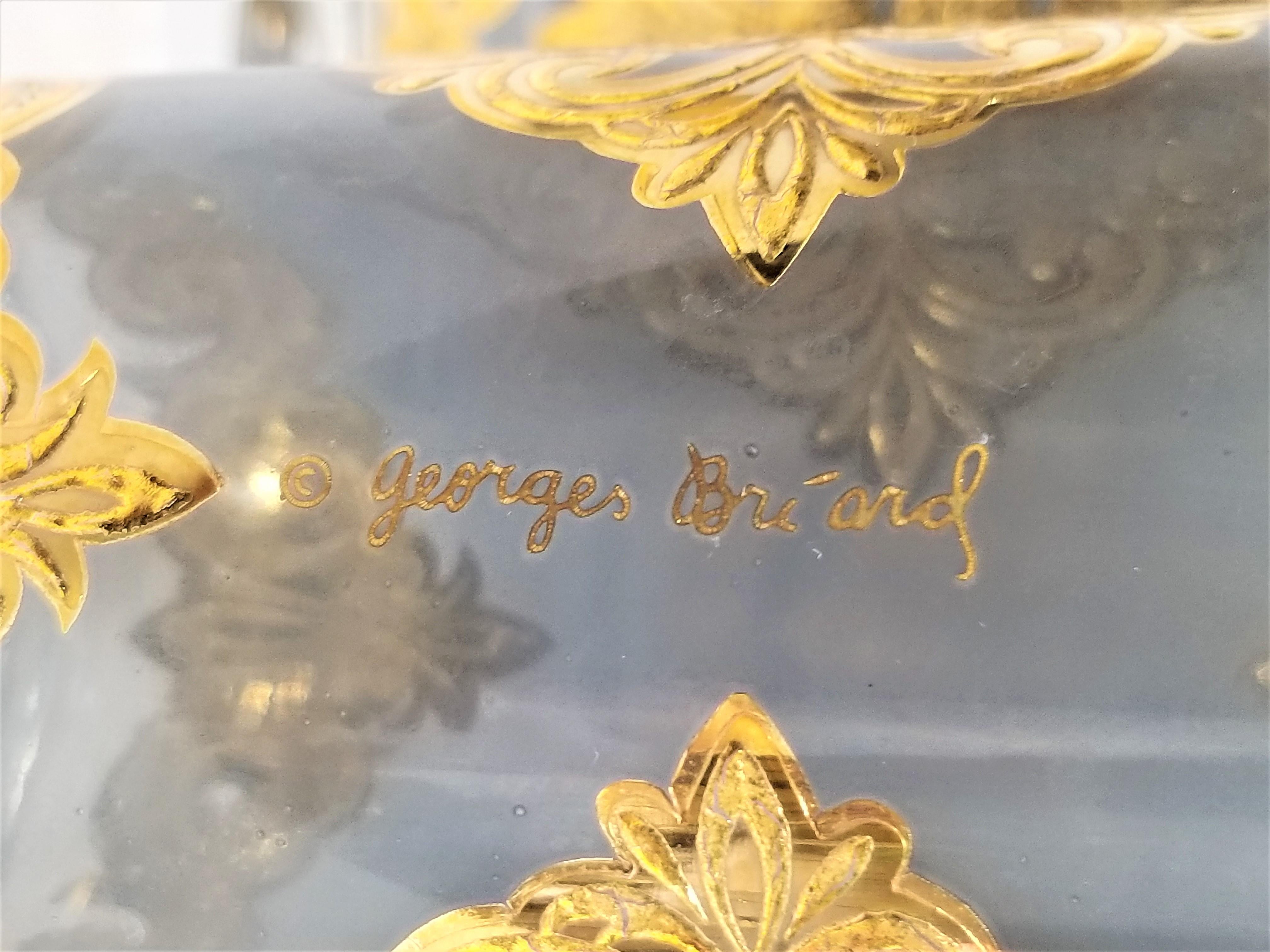 Georges Briard 22-Karat Gold Glaswaren Midcentury 1960s Signed Set von 8 10
