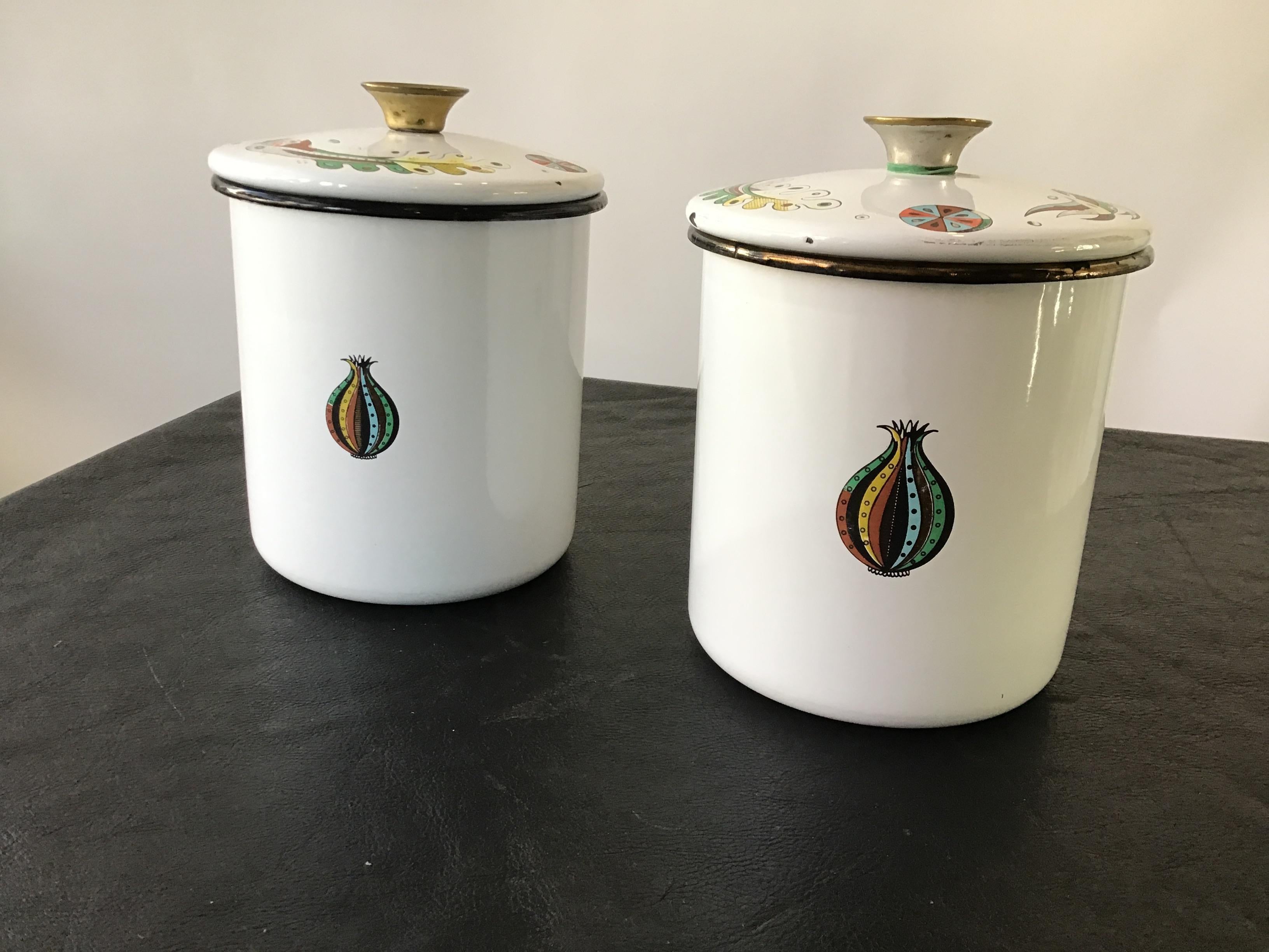 Georges Briard 3-Piece Enamelware Coffee Set For Sale 2