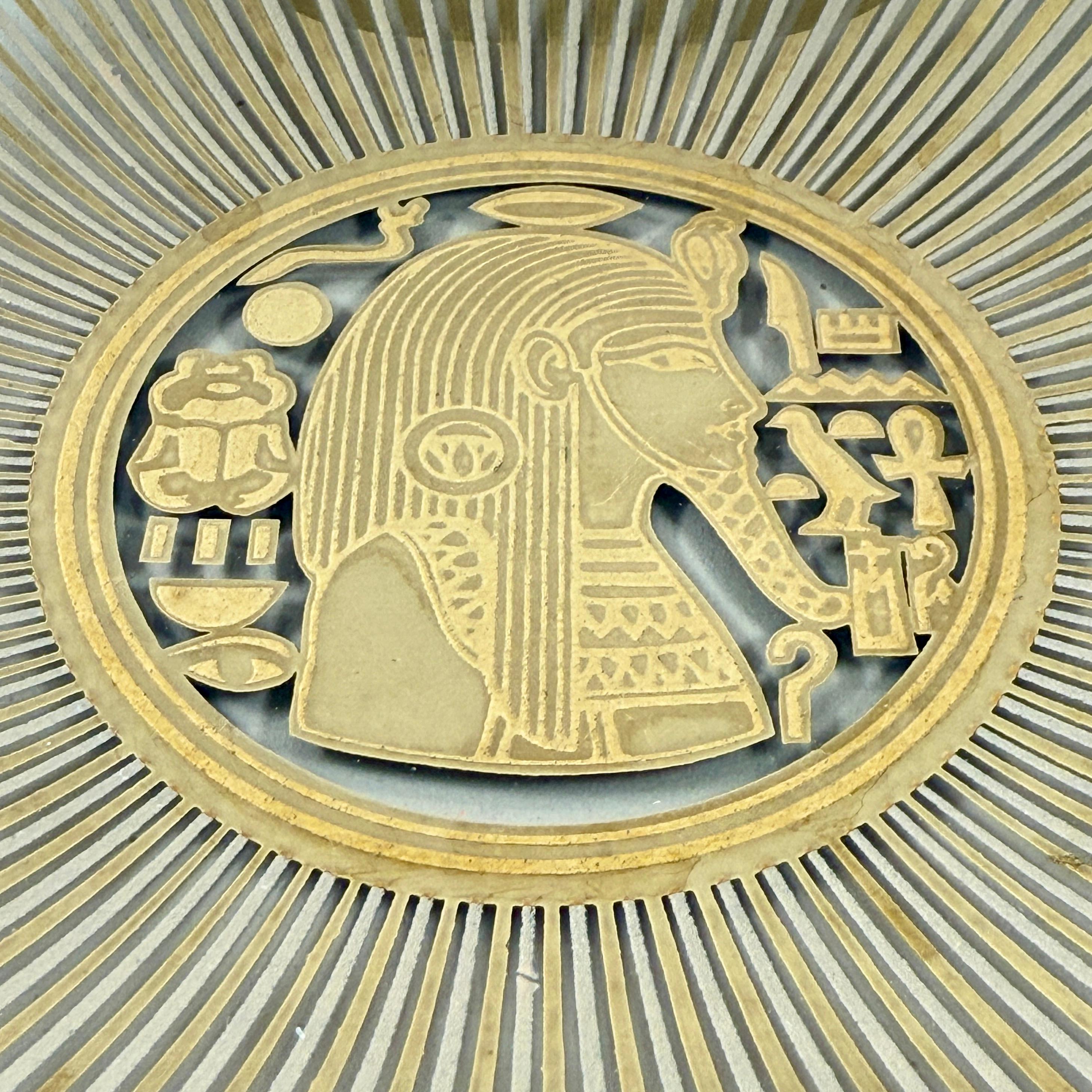 Neoegizio Piatto Vida-Poche Georges Briard Faraone Egiziano in Foglia d'Oro in vendita