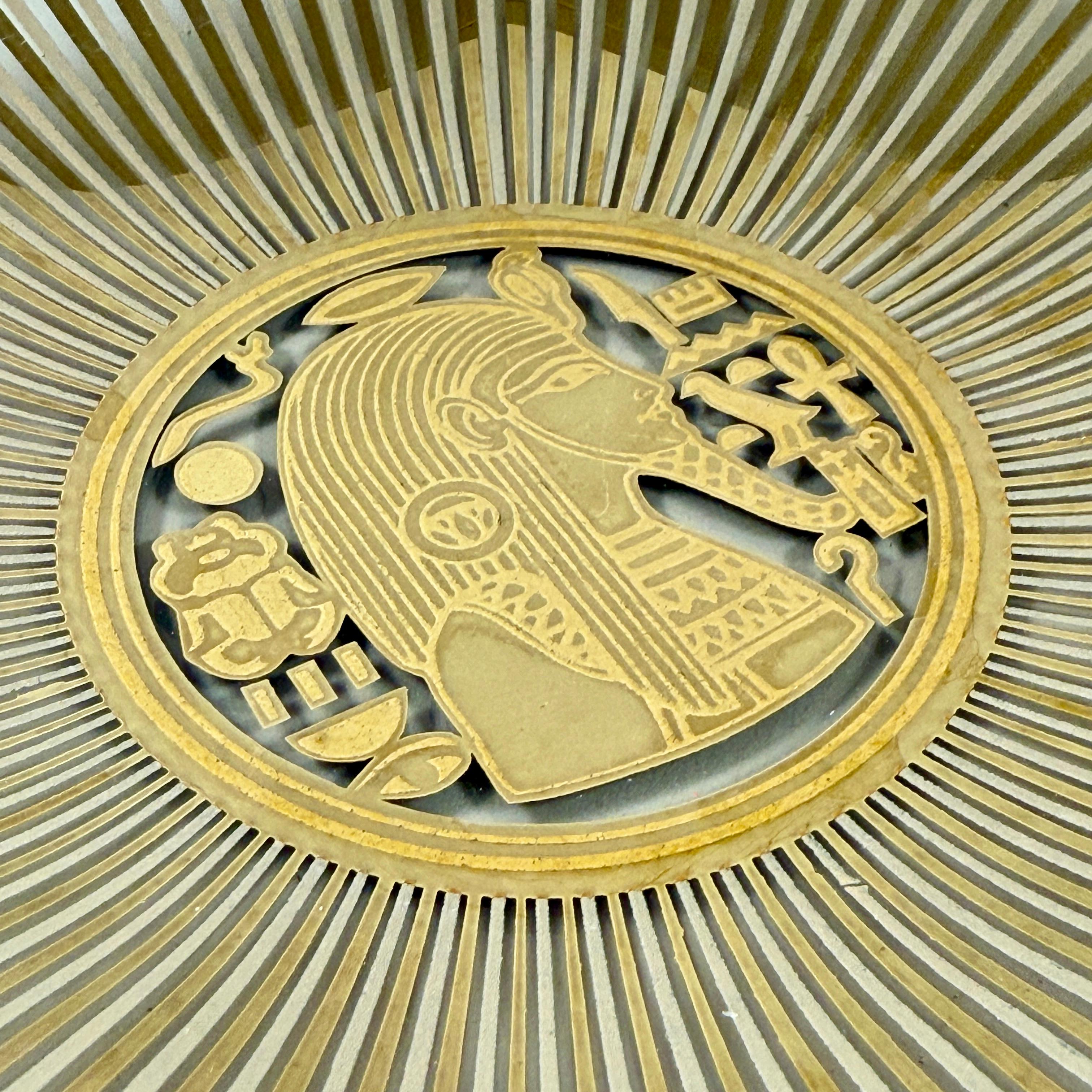 Americano Piatto Vida-Poche Georges Briard Faraone Egiziano in Foglia d'Oro in vendita