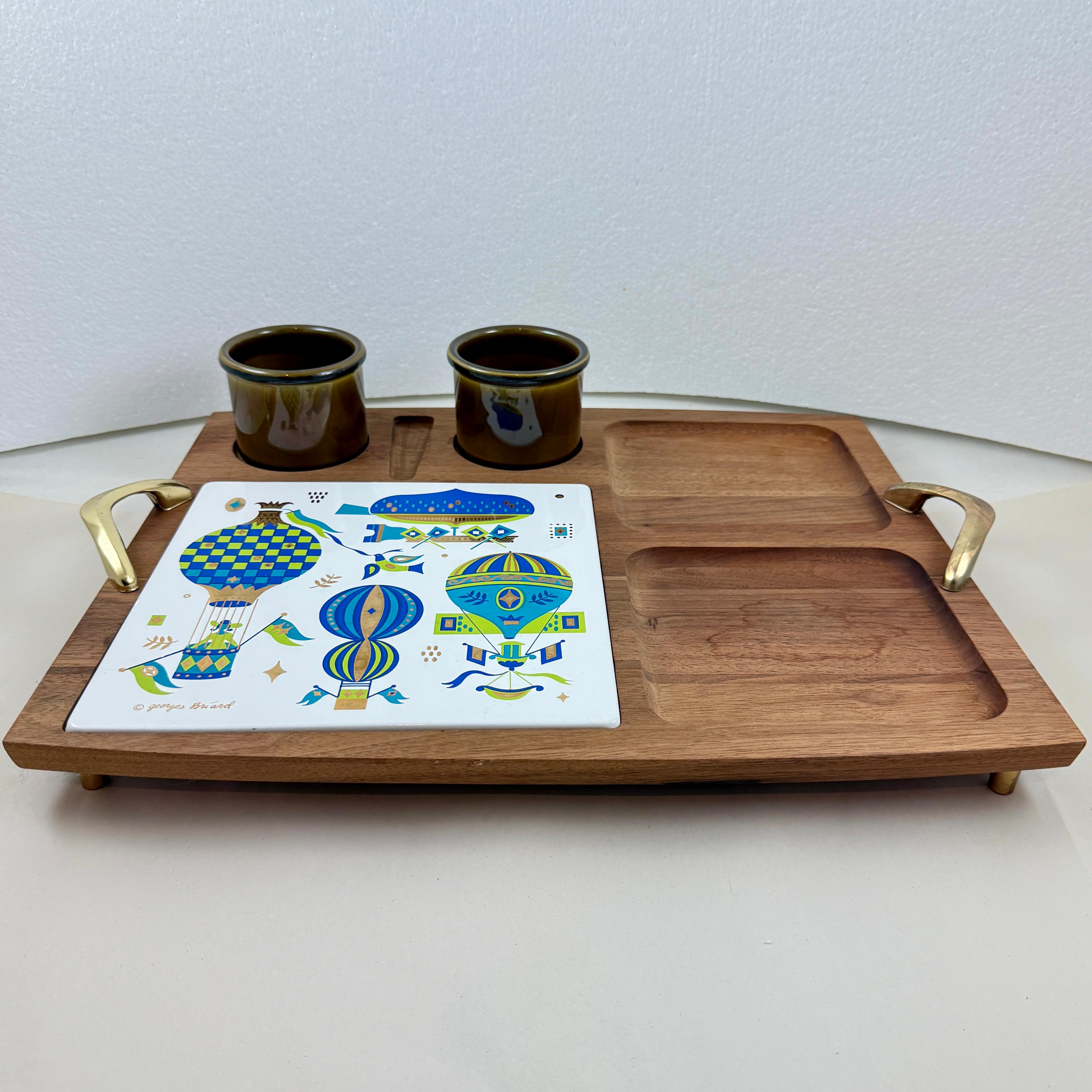 Georges Briard Planche à fromage et à trempette en bois - 1961 Bon état - En vente à Philadelphia, PA